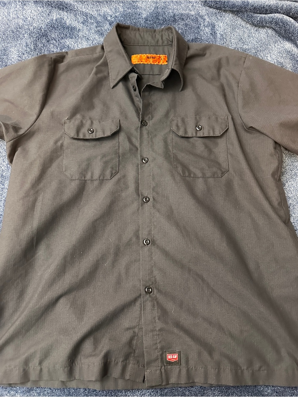 Red Kap Workwear Short-Sleeve Button-Up Shirt Grey Sz XL